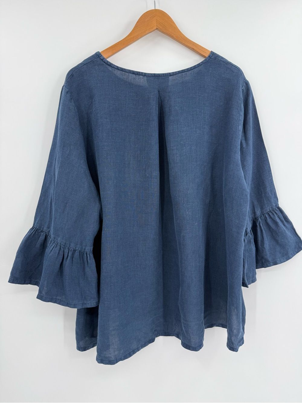 Bryn Walker 100% Linen Bell Sleeve Fran Top | Indaco | XL - Picture 5 of 9
